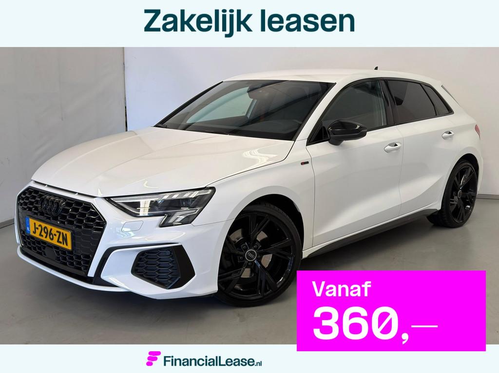 Audi A3 Sportback 30 TFSI Black Edition / S Line / Virtual /, 1195 kg, Gebruikt, Leder en Stof, Wit