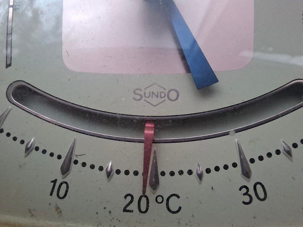 Vintage Sundo Weerstation - West Germany - Temp- barometer., Ophalen of Verzenden, Gebruikt, Barometer