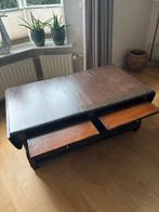Multifunctionele massiefeiken salontafel met lades, Ophalen, Eikenhout, 50 tot 100 cm, Zo goed als nieuw