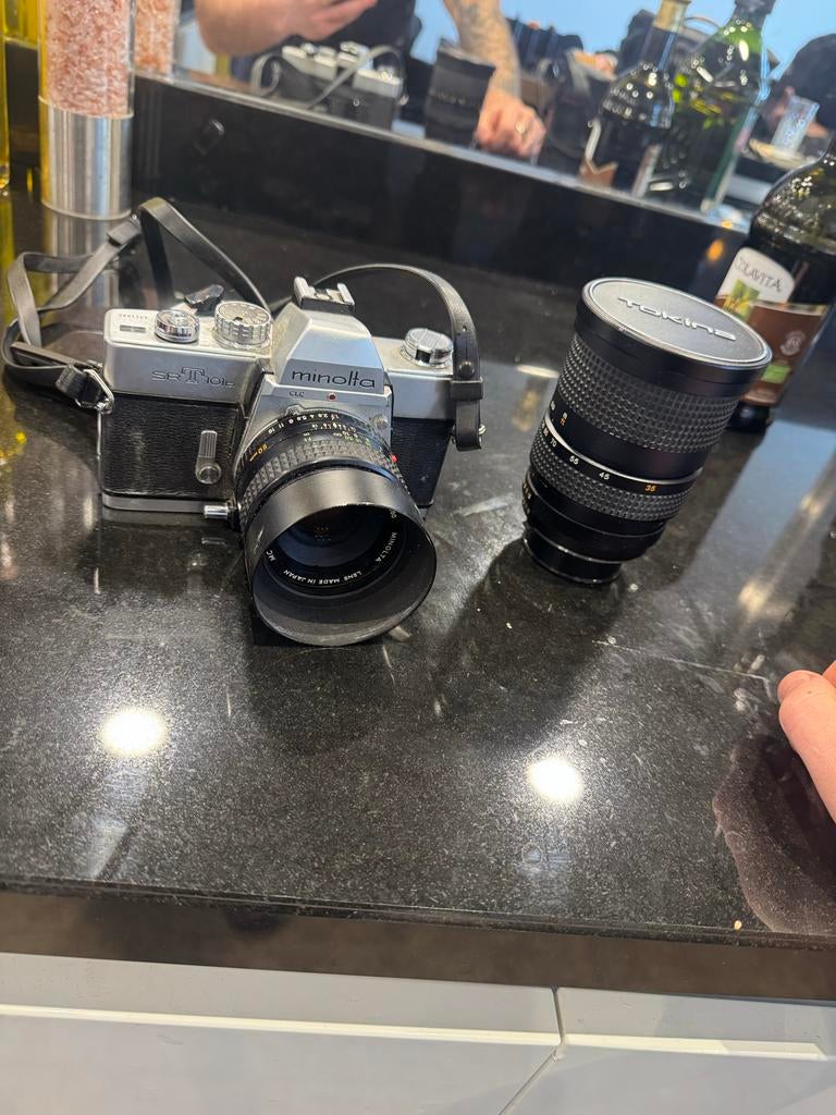 Minolta SR-T 101 Spiegelreflexcamera met toebehoren, Audio, Tv en Foto, Fotocamera's Analoog, Ophalen of Verzenden, Gebruikt, Spiegelreflex
