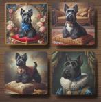 Schotse Terriër Barok onderzetters met houder, Verzenden, Nieuw, Glas of Kopje