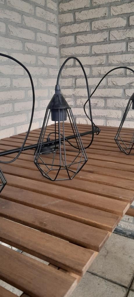 Hanglamp Marnix 3 lichts - zwart - Leen Bakker, Ophalen, Industrieel, Modern, Zo goed als nieuw, Metaal