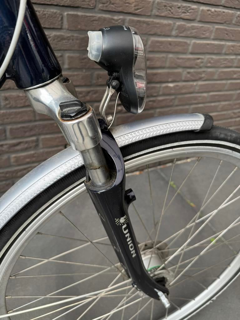 Union Quadra blauw, Minder dan 10 versnellingen, Gebruikt, Vering, 61 tot 65 cm