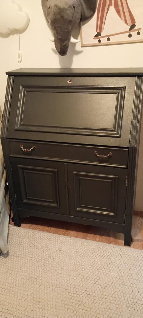Antieke secretaire klepkast - Donkerblauw, Ophalen, Gebruikt, Antiek, Klassiek