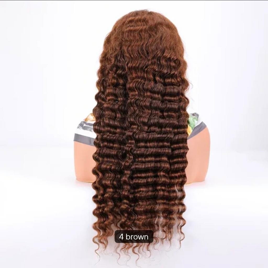 18 inch deepwave bruin pruik / wig 100% menselijke haar, Ophalen of Verzenden, Nieuw, Pruik of Haarverlenging