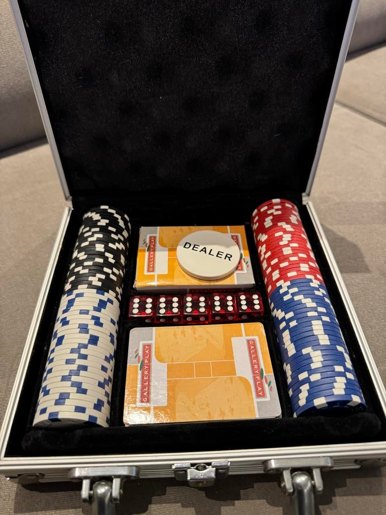 Poker set reis editie, Hobby en Vrije tijd, Drie of vier spelers, Ophalen of Verzenden, Gebruikt
