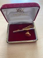 Vintage China Central Television stropdasclip en reversspeld, Ophalen of Verzenden, Gebruikt, Overige materialen, Verguld