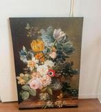 Canvas schilderij stilleven met bloemen, Gebruikt, Ophalen of Verzenden, Schilderij, 75 cm of meer