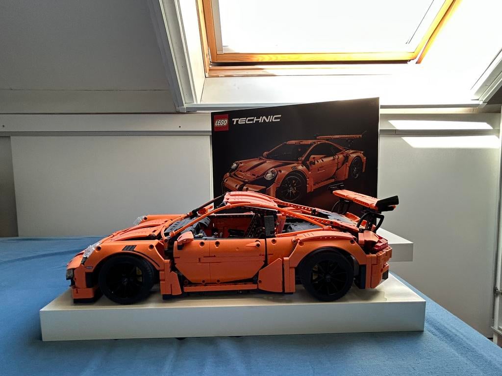 Lego 42056 oranje Porsche compleet met handleiding en doos, Ophalen, Lego, Zo goed als nieuw, Technic
