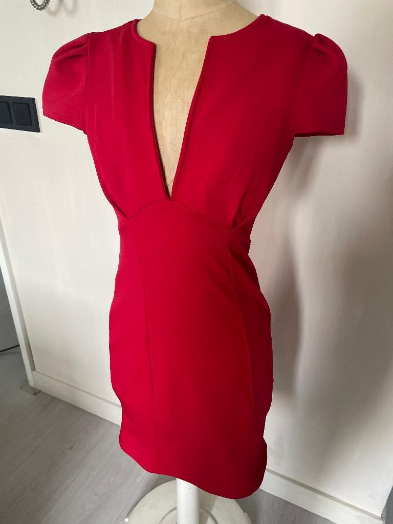 rood jurk boohoo, Kleding | Dames, Ophalen of Verzenden, Nieuw, Rood, Boven de knie