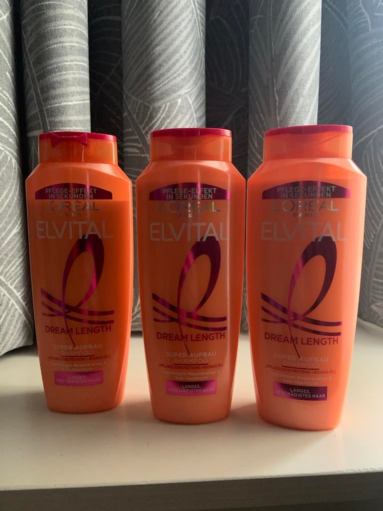 Elvive Dream Length Super Aufbau Shampoo (3 flessen), Ophalen of Verzenden, Nieuw, Shampoo of Conditioner