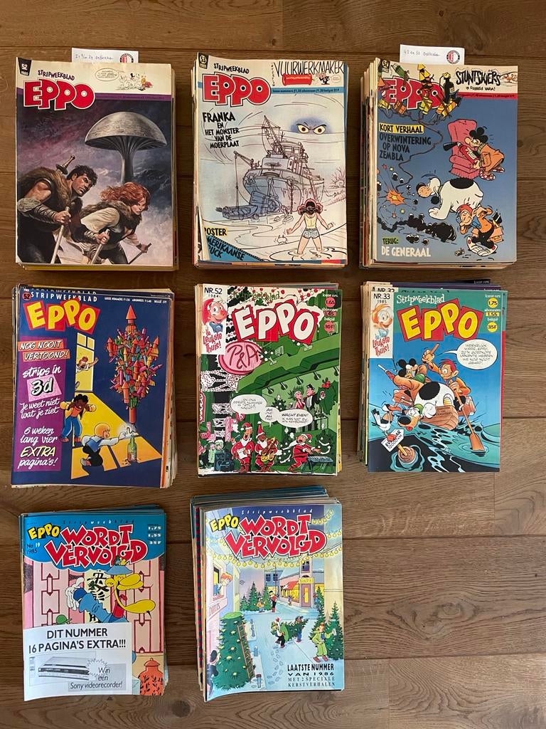 Collectie Eppo stripbladen en Wordt Vervolgd, Boeken, Stripboeken, Meerdere stripboeken, Ophalen, Gelezen