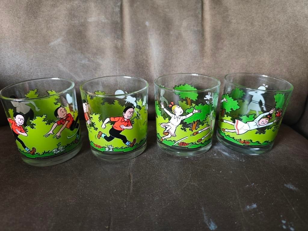 Suske en Wiske Glazen Set - Vintage Collectie, Verzamelen, Stripfiguren, Gebruikt, Gebruiksvoorwerp, Suske en Wiske, Ophalen of Verzenden