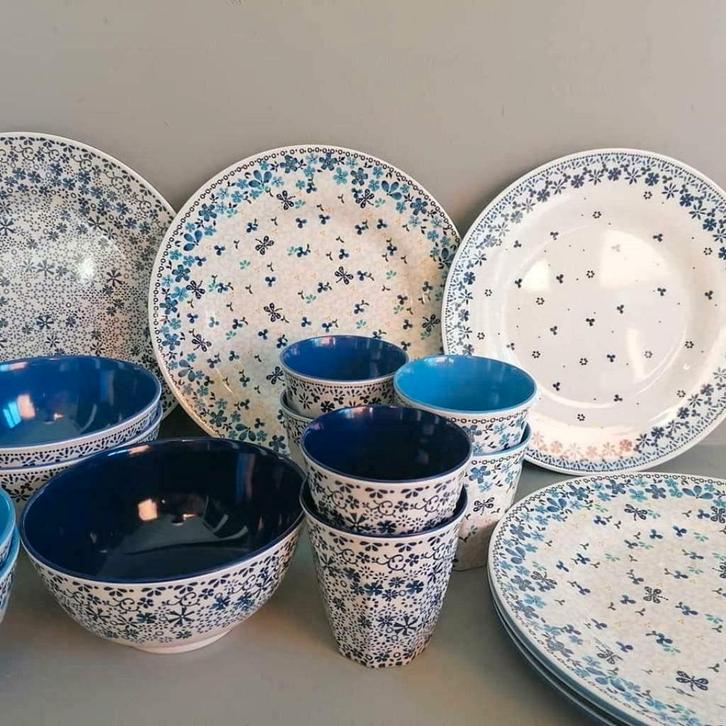 Melamine campingservies beker kom bord Bunzlau Castle, Huis en Inrichting, Keuken | Servies, Nieuw, Bord(en), Overige stijlen