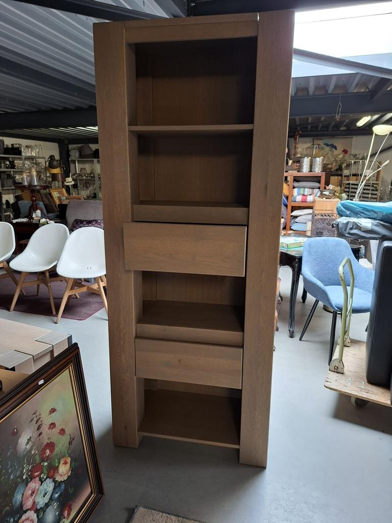 Boeken/ladekast licht eiken, zeer solide, Ophalen, Zo goed als nieuw, 25 tot 50 cm, Minder dan 100 cm