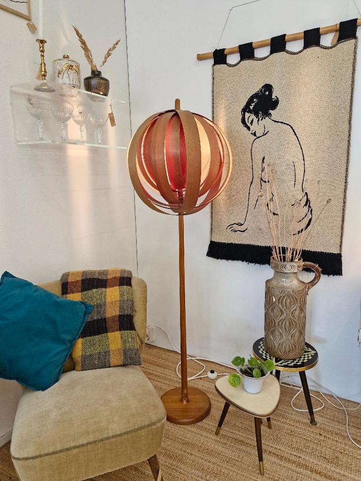Vintage vloerlamp Deens design 70s, Huis en Inrichting, Lampen | Vloerlampen, Gebruikt, 150 tot 200 cm, Ophalen