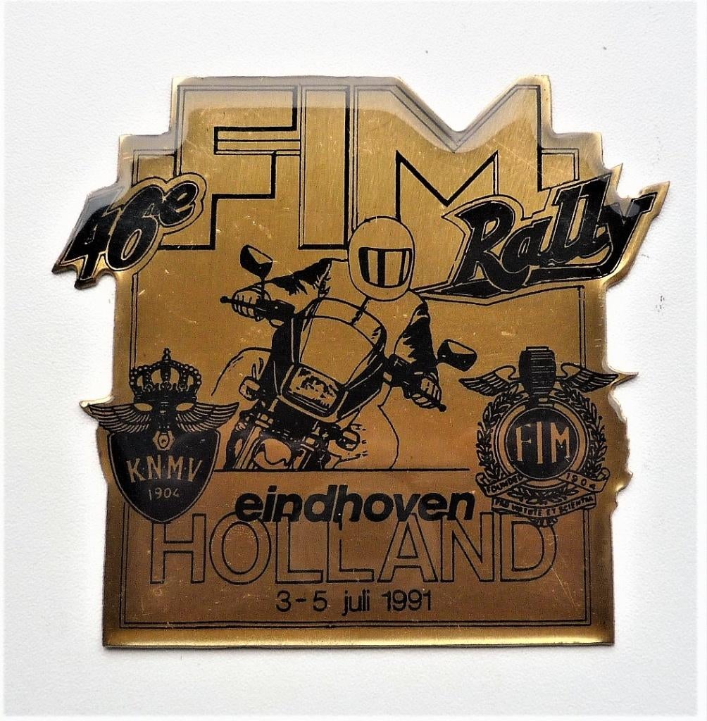 FIM KNMV Motorrally Eindhoven 1991 Badge., Verzamelen, Ophalen of Verzenden, Zo goed als nieuw, Motoren