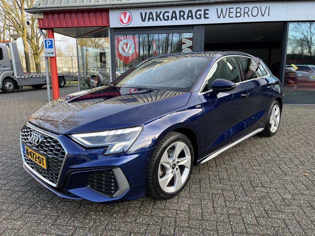 Audi A3 Sportback 35 TFSI 2x S-Line Edition B&O (bj 2021), 4 cilinders, Blauw, Origineel Nederlands, Bedrijf