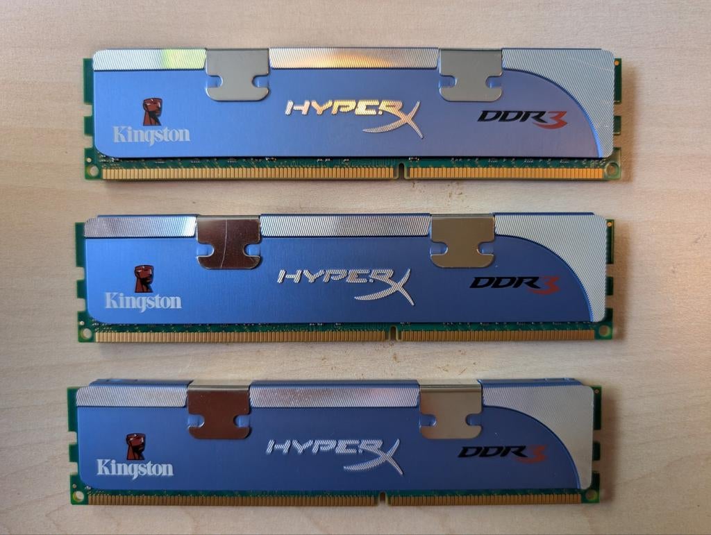 Kingston HyperX 3x2GB DDR3 (set), DDR3, Ophalen of Verzenden, Zo goed als nieuw, Desktop