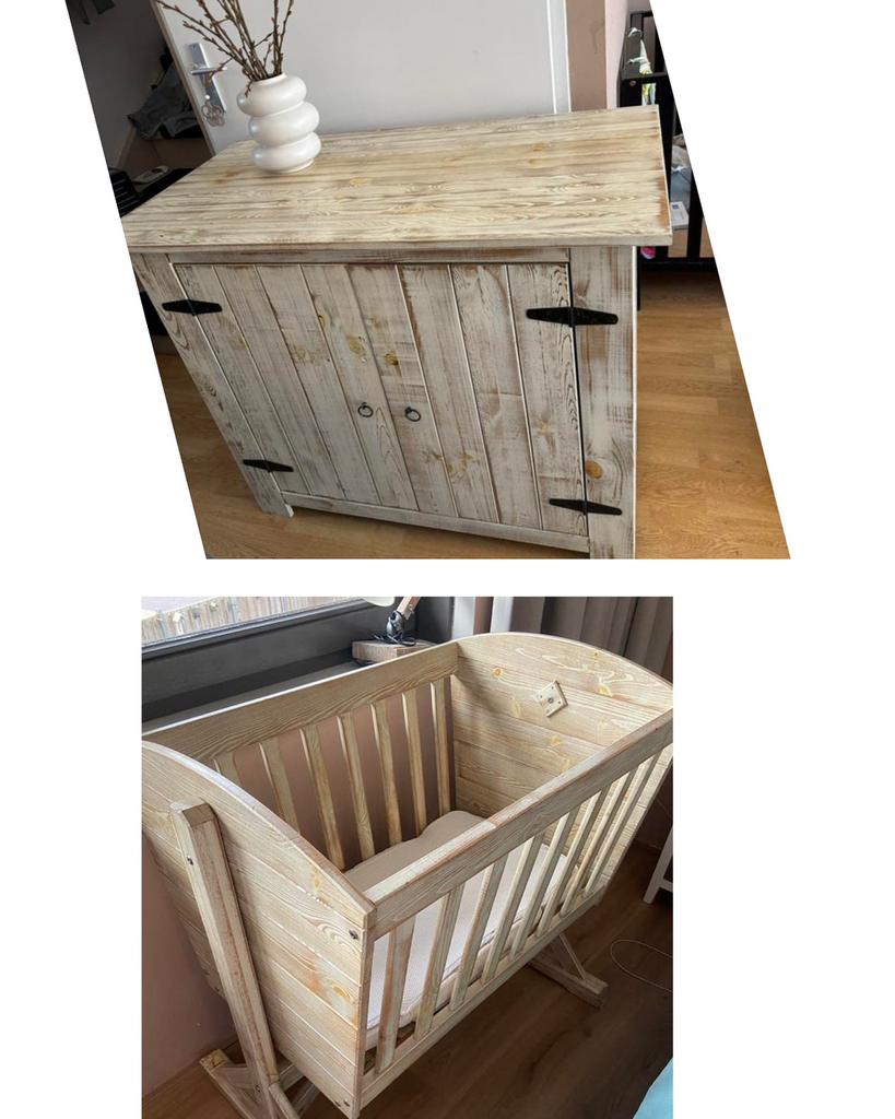 Babykamer Set: Commode & Schommelwieg Amigo’s & Amiga’s, Huis en Inrichting, Kasten | Dressoirs, Zo goed als nieuw, 50 tot 100 cm