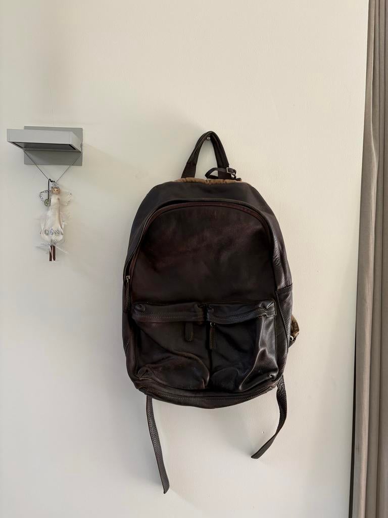 Cowboysbag Rugzak Bruin Leer, Overige merken, Gebruikt, 25 tot 40 cm, Ophalen of Verzenden