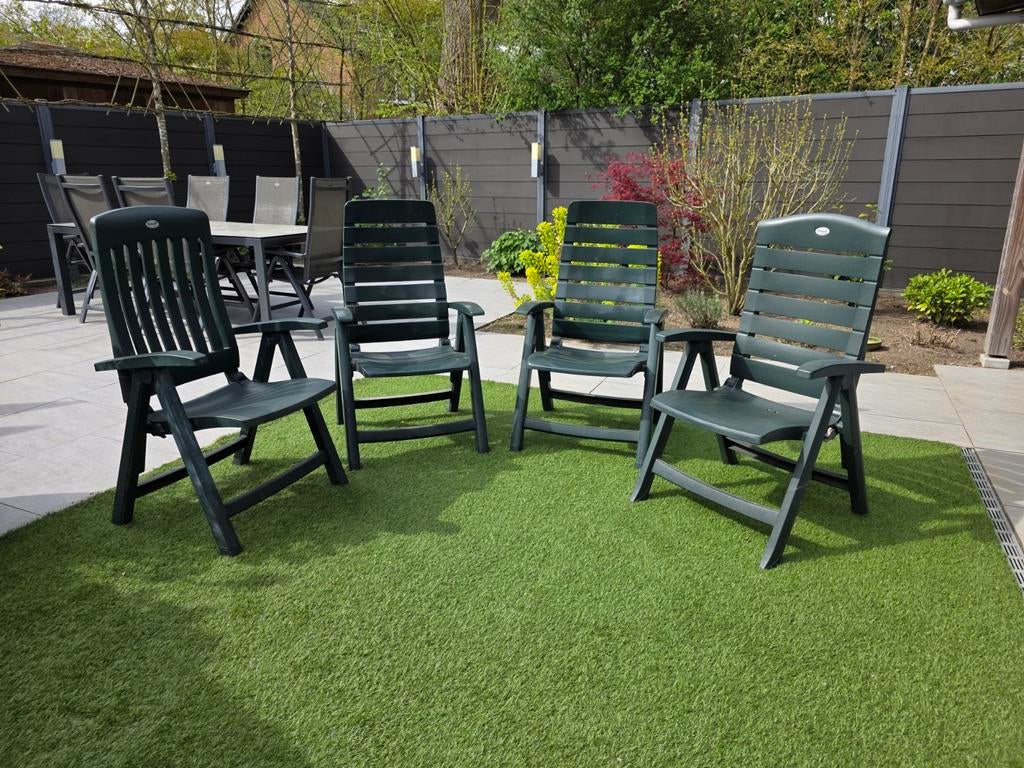 4 Hartman tuinstoelen, Ophalen, Gebruikt, Kunststof, Verstelbaar