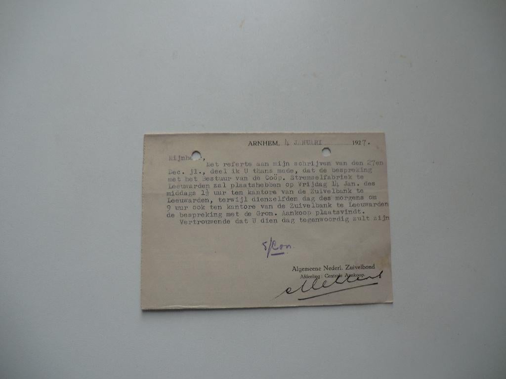 Leeuwarden,Arnhem,Zutphen,Coop Stremselfabriek,Zuivel,1927, Verzamelen, Ansichtkaarten | Nederland, Verzenden, 1920 tot 1940, Gelopen
