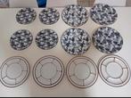 Servies set met panter en blad print, Gebruikt, Keramiek, Ophalen of Verzenden, Bord(en)