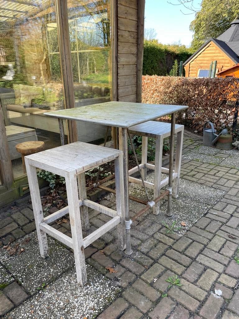 Statafel met 2 krukken, Ophalen of Verzenden