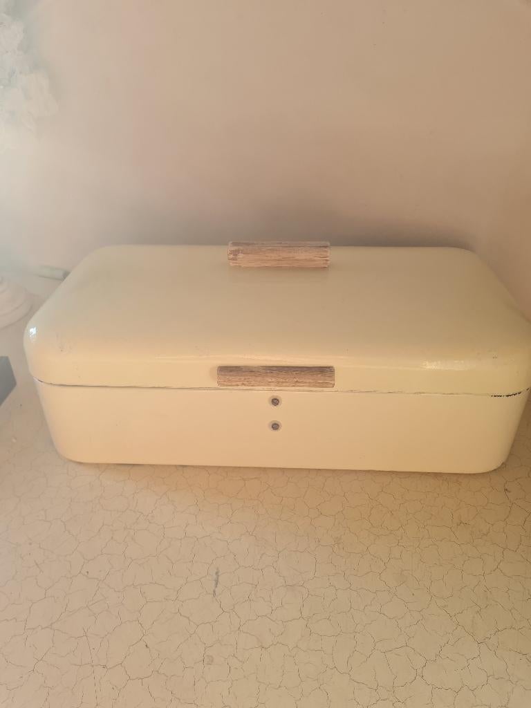 Oude emaillen broodtrommel uit de jaren 60, Ophalen of Verzenden