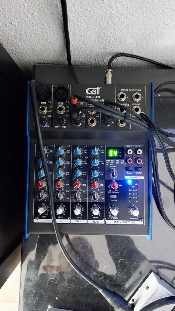 Galt MX-6-FX Premium 6 Input 2 Bus Mixer, Ophalen of Verzenden, Zo goed als nieuw, Minder dan 5 kanalen, Microfooningang