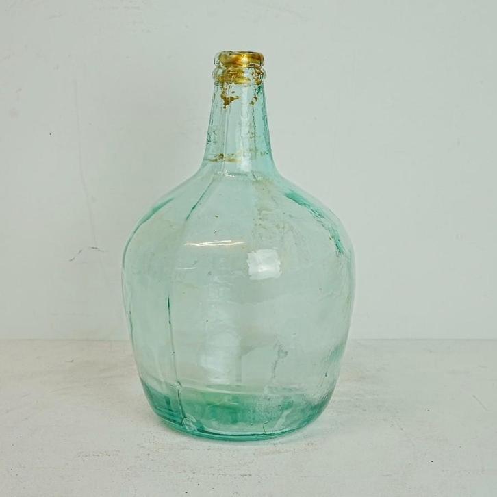 Vintage glazen flessen - Grote groene Demijohn, Antiek en Kunst, Antiek | Vazen, Ophalen