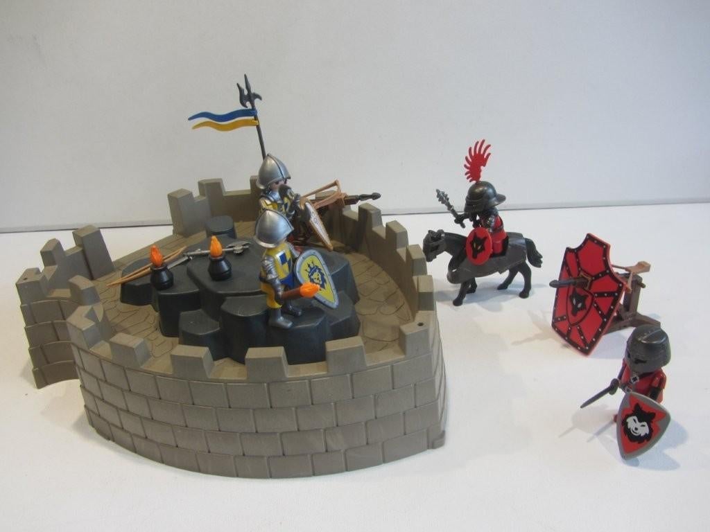 Playmobil  Ridderburcht  met 4 ridders en Paard, Ophalen of Verzenden, Gebruikt, Los playmobil