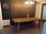 Massief houten tafel 2.40 m, Ophalen, Gebruikt, 200 cm of meer, 50 tot 100 cm