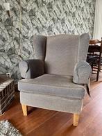 Oorfauteuil met hocker, Ophalen, Gebruikt, 75 tot 100 cm, Stof