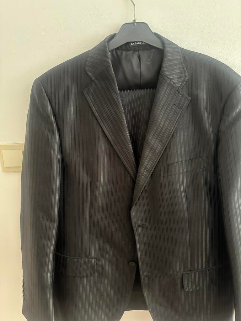 Heren pak, Ophalen of Verzenden, Zo goed als nieuw, Maat 52/54 (L), Zwart
