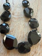 Oude git of zwarte glazen kralen ketting, Ophalen of Verzenden, Zo goed als nieuw, Zwart, Overige materialen