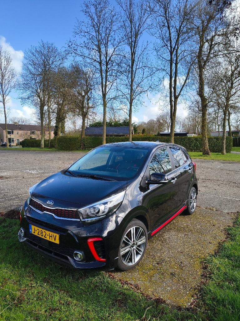 Kia Picanto 1.0 T-gdi 100pk 5-zits 2020 Zwart, Auto's, Kia, Voorwielaandrijving, 920 kg, USB, Zwart