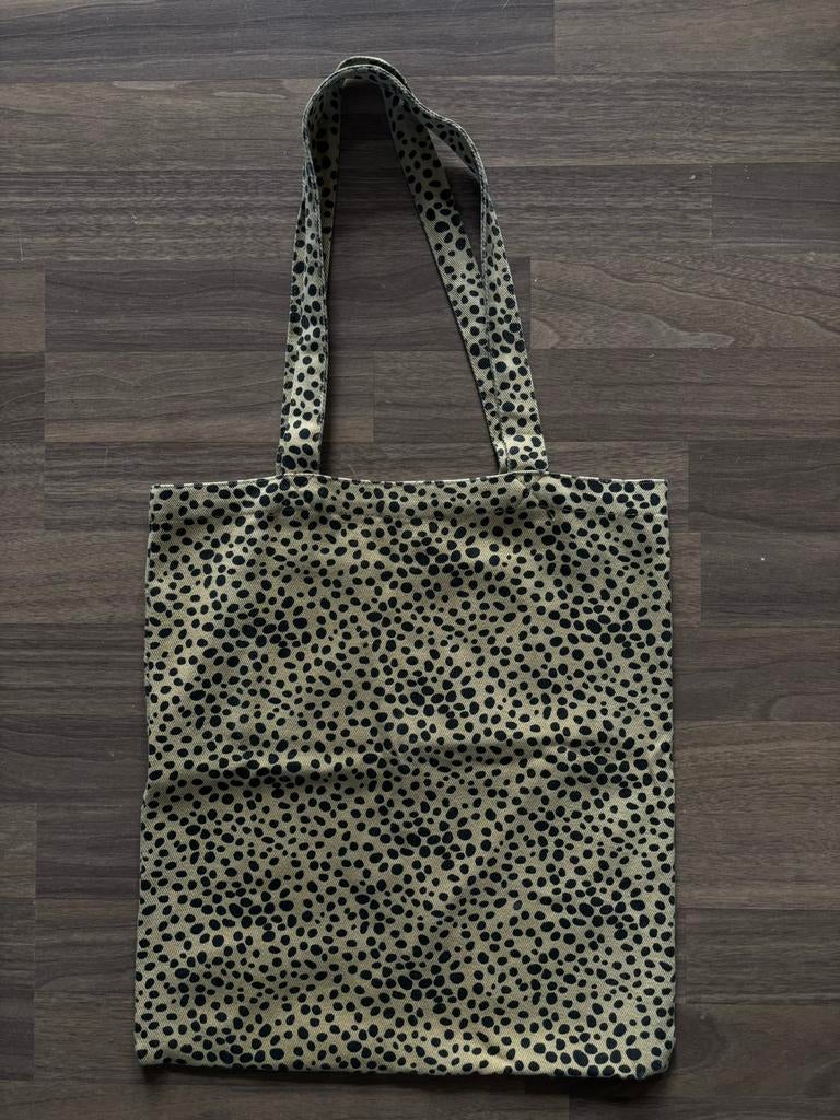 Ambika stoffen tas met print 36x40cm bruin zwart, Ophalen of Verzenden, Zo goed als nieuw, Bruin, Overige typen