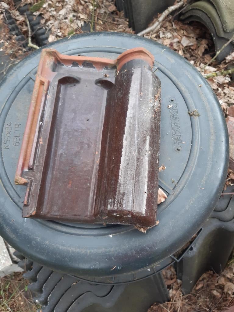 Dakpannen  geglazuurde bruin, Gebruikt, Ophalen of Verzenden, 15 m² of meer, Dakpannen