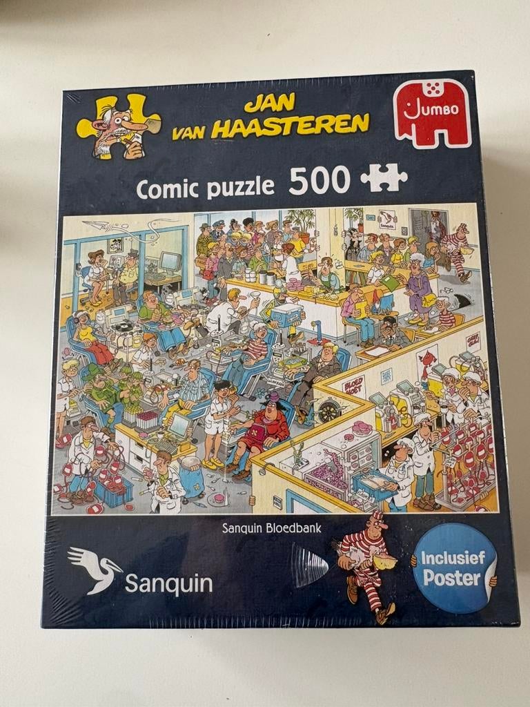 Jan van Haasteren puzzle ‘Sanquin Bloedbank’, Ophalen of Verzenden, 500 t/m 1500 stukjes, Nieuw