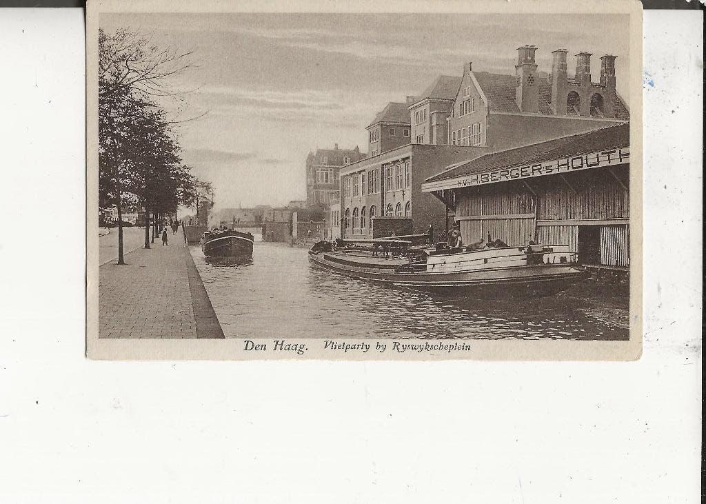 Den Haag Vlietpartij bij Rijswijkscheplein Bogers Hout, Ophalen of Verzenden, 1920 tot 1940, Ongelopen, Zuid-Holland