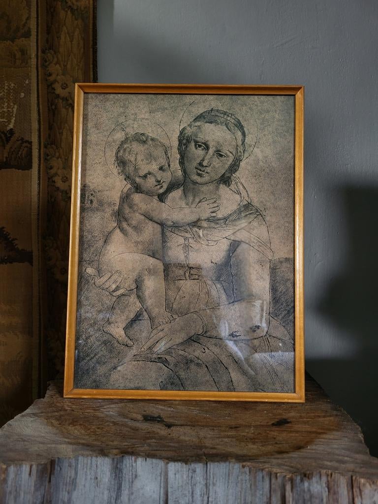 Madonna en Kind Schilderij, Antiek en Kunst, Ophalen of Verzenden