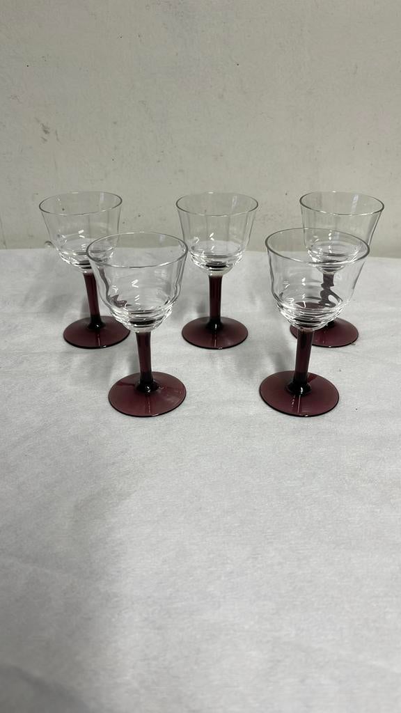 5 stuks Antieke borrelglaasjes van Kristalunie Maastricht, Antiek en Kunst, Ophalen of Verzenden