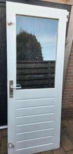 Achterdeur 82,5x211 cm met glas, Doe-het-zelf en Verbouw, Ophalen, Gebruikt, 80 tot 100 cm, Buitendeur