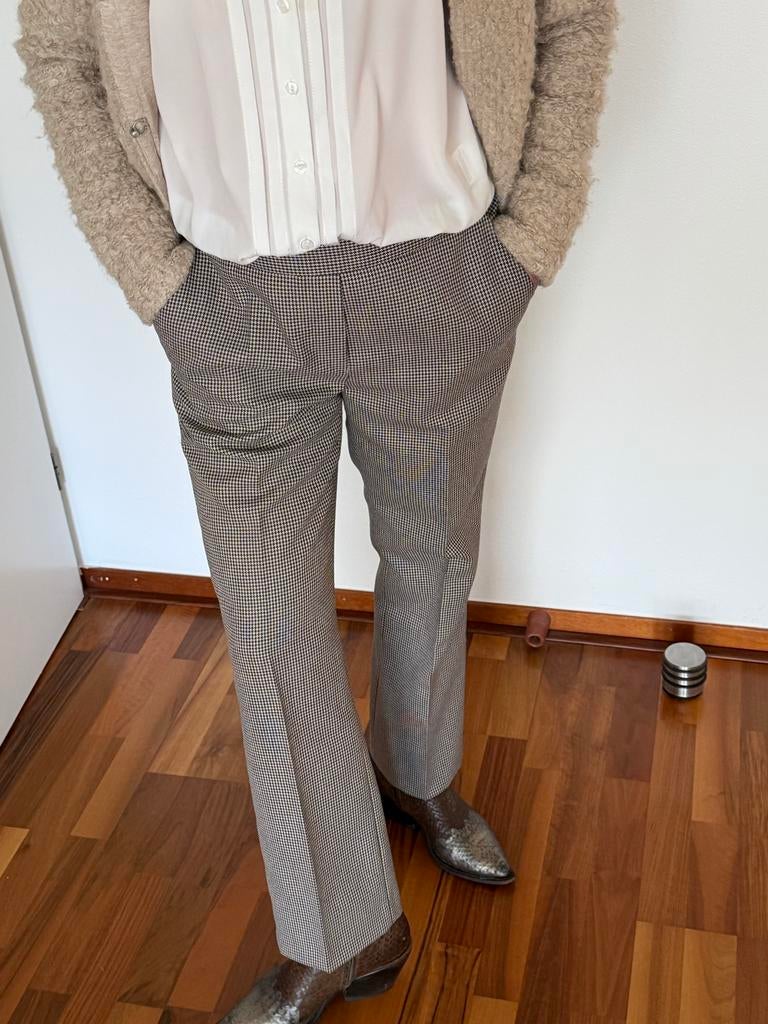Geruite Dames broek Anecdote met elastiek, Ophalen of Verzenden, Zo goed als nieuw, Maat 38/40 (M), Zwart