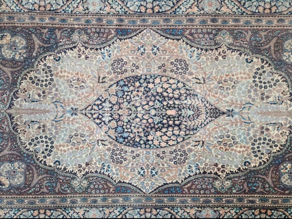 Handgeknoopt oosters Kashmir tapijt medallion 137x221cm, Persian Perzisch vintage oosters hype, Gebruikt, 100 tot 150 cm, 200 cm of meer