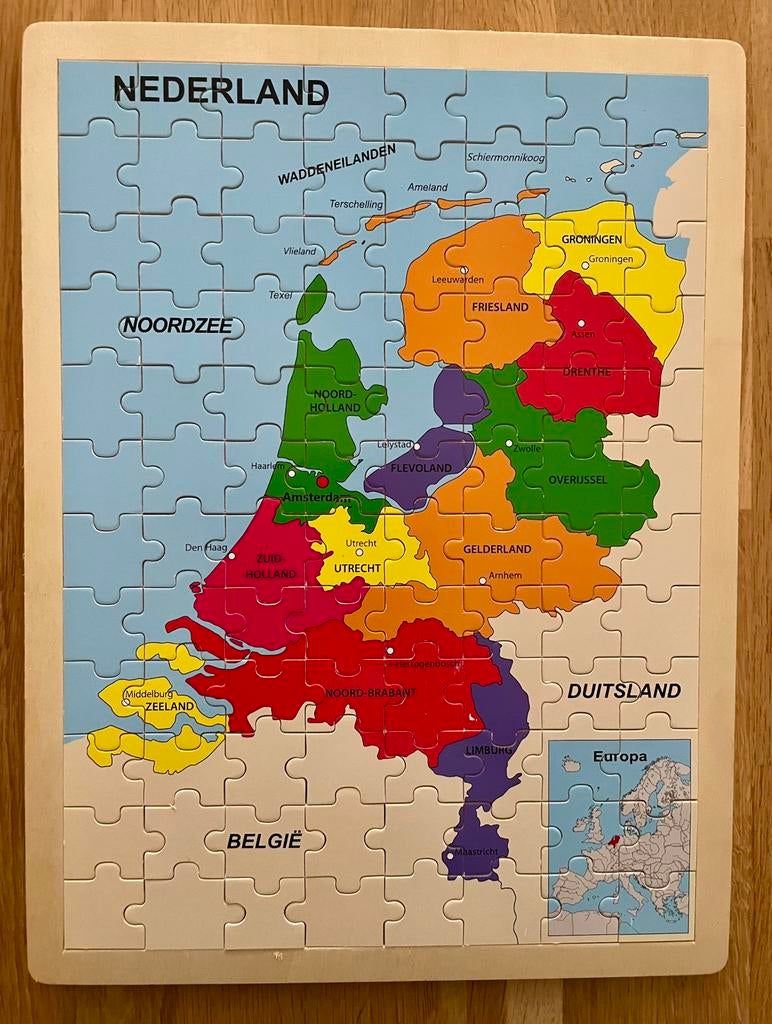Leerzame puzzel van Nederland.  Provincies met hoofdsteden., 2000 tot heden, Ophalen of Verzenden, Nederland, Landkaart