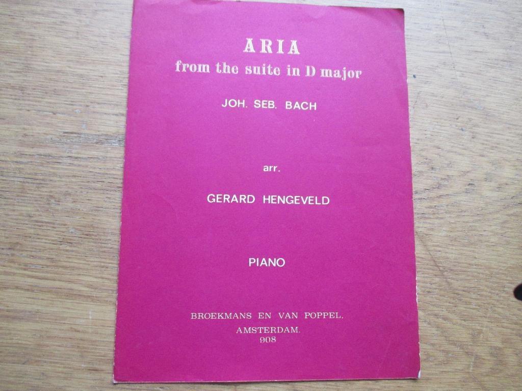 BACH - ARIA FROM THE SUITE IN D MAJOR - VOOR PIANO, Gebruikt, Klassiek, Ophalen of Verzenden, Artiest of Componist