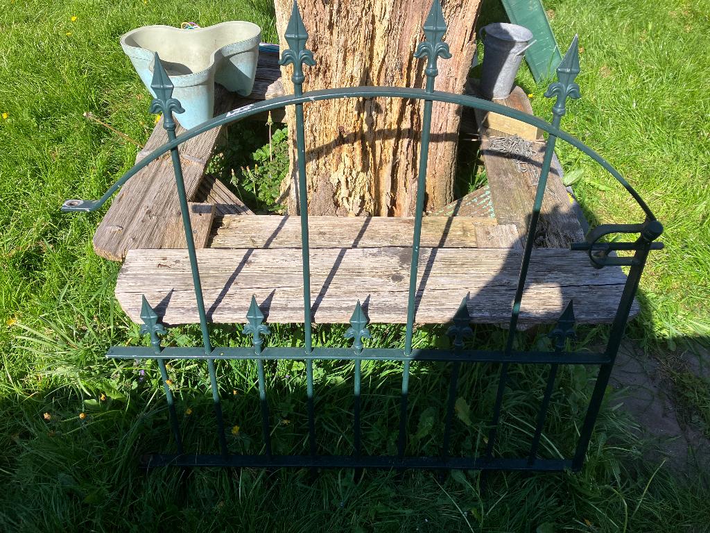 hek poort donker groen sierpoort sierhek tuin, Tuin en Terras, Ophalen, Gebruikt, 100 tot 150 cm, 100 tot 150 cm